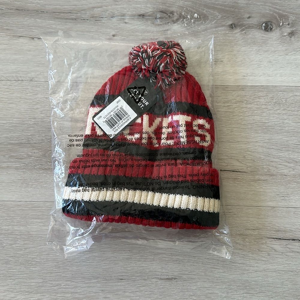 '47 Red Bering Cuffed Knit Hat with Pom Houston Rockets Red OS - Picture 4 of 5